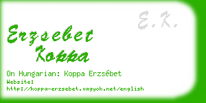 erzsebet koppa business card