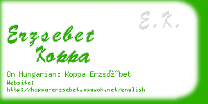 erzsebet koppa business card